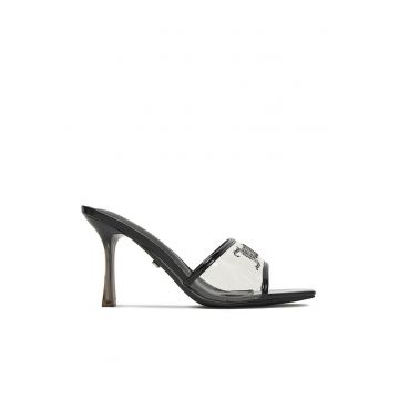 Sandale dama -  negru - material sintetic - interior piele ecologica -