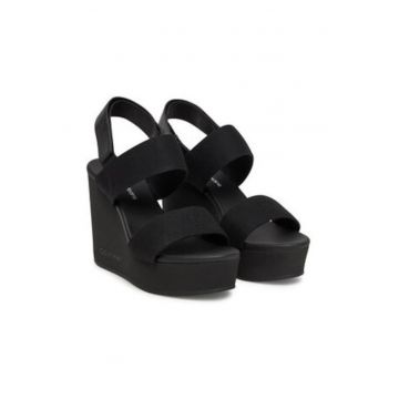Sandale dama -  negru - material textil -
