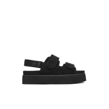 Sandale dama  negru - textil - Negru