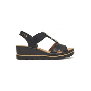 Sandale dama  negru - textil