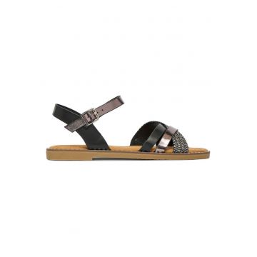 Sandale dama  piele ecologica - negru - Negru