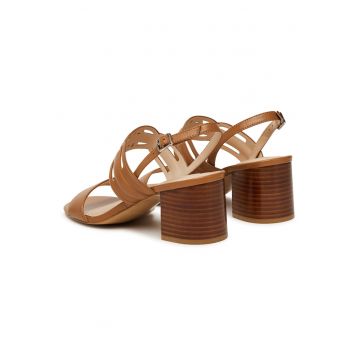 Sandale dama -  piele naturala - clasic - maro -