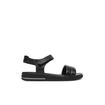 Sandale dama  piele naturala - negru - sistem inchidere Velcro