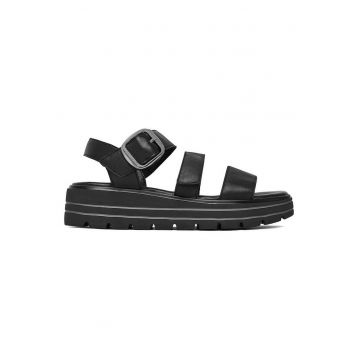 Sandale dama  piele naturala - negru - sistem inchidere Velcro