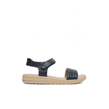 Sandale dama  piele naturala - velcro - Bleumarin