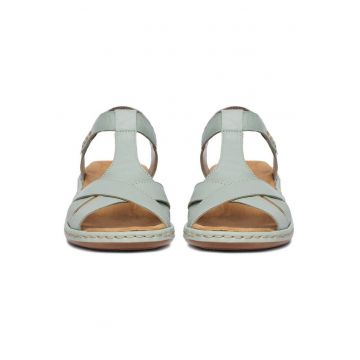Sandale dama  piele naturala - verde - sistem inchidere Velcro -