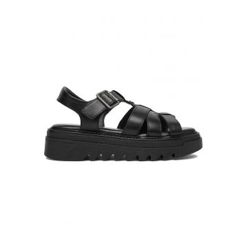 Sandale dama - Raw - catarama - piele naturala - negru - Negru