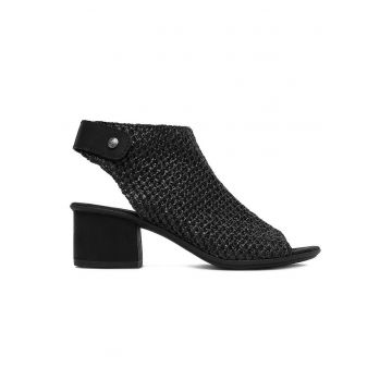 Sandale dama  toc bloc - Negru