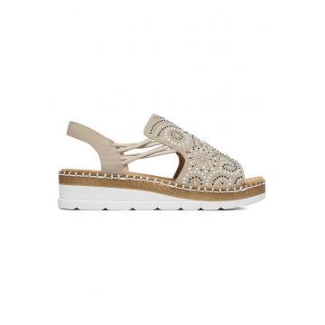 Sandale dama -  V1246-62 - bej - piele ecologica