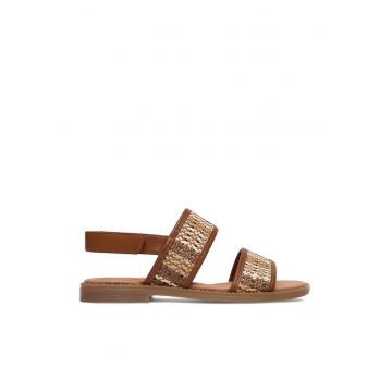 Sandale dama -  velcro - maro - piele ecologica -
