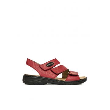 Sandale dama  velcro - Rosu