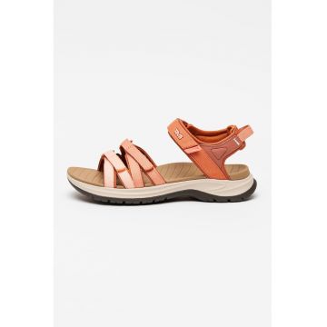 Sandale din material textil cu inchidere velcro - Roz