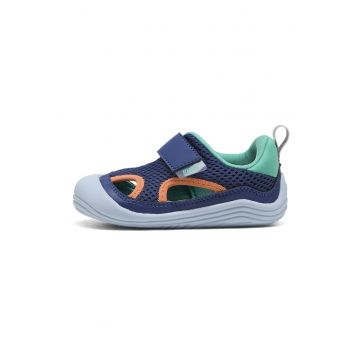 Sandale din material textil cu velcro Kitten Summer - Albastru inchis/Portocaliu mandarina/Albastru petrol