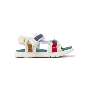 Sandale din material textil cu velcro Oruga - Alb
