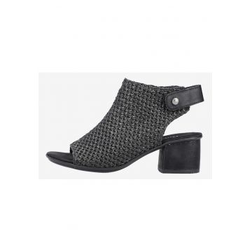 Sandale din materialt textil cu toc