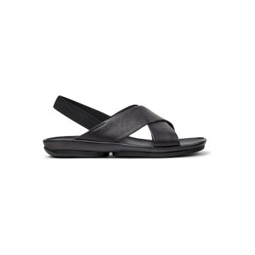 Sandale din piele cu bretele incrucisate Right Isdla - Negru