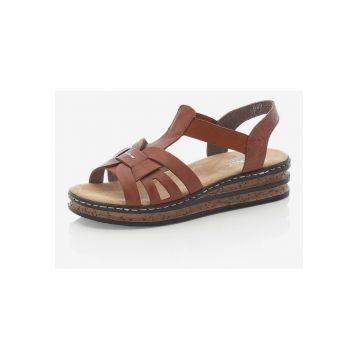 Sandale din piele ecologica cu barete multiple -