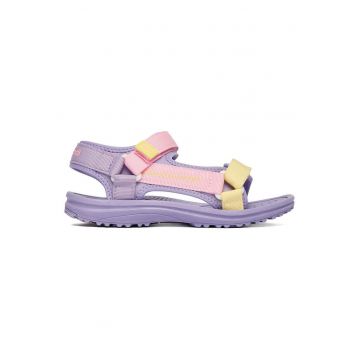 Sandale fete -  multicolor - textil - sistem inchidere Velcro - Galben/Violet/Roz