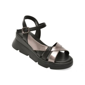 Sandale KARISMA negre, VA60008, din piele naturala