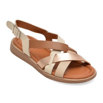Sandale PASS COLLECTION bej, KL60022, din piele naturala