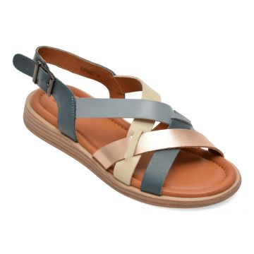 Sandale PASS COLLECTION bleumarin, KL60022, din piele naturala