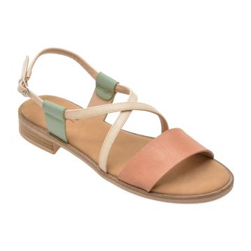 Sandale PASS COLLECTION roz, 70407, din piele naturala