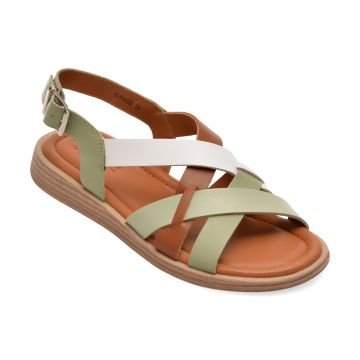 Sandale PASS COLLECTION verzi, KL60022, din piele naturala