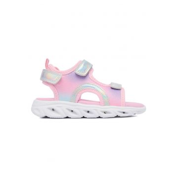 Sandale  roz - textil - piele ecologica - sistem inchidere Velcro - Roz