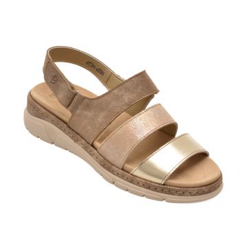 Sandale SUAVE gri, 12511, din piele intoarsa