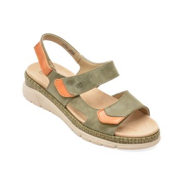 Sandale SUAVE kaki, 12501, din piele naturala