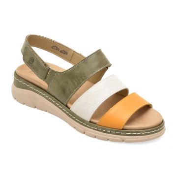 Sandale SUAVE kaki, 12511, din piele naturala