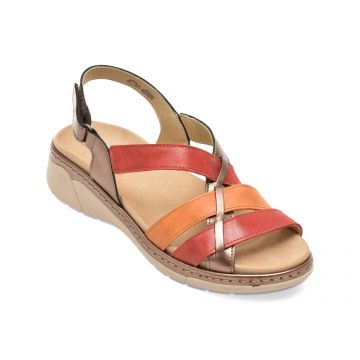 Sandale SUAVE multicolor, 18006, din piele naturala