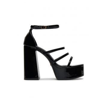 Sandale cu toc dama -  F8914-34 - Negru