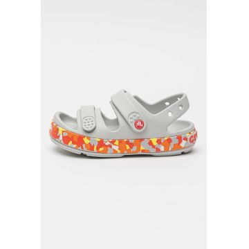 Sandale cu velcro Glow Confetti - Gri deschis/Portocaliu