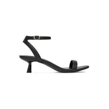 Sandale dama  catarama - negru - piele ecologica -