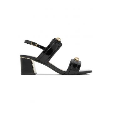 Sandale dama -  catarama - negru - piele naturala -