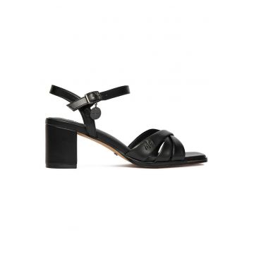 Sandale dama -  catarama - piele naturala - negru -