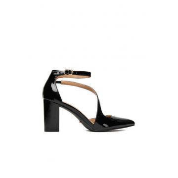 Sandale dama  cu toc - negru