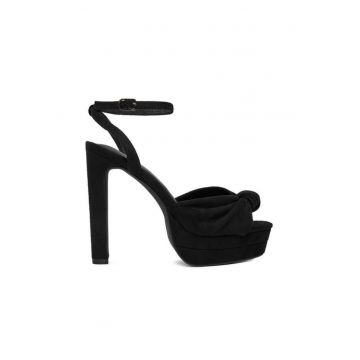 Sandale dama -  MAYA BLACK SU - cu toc - negru - tesatura