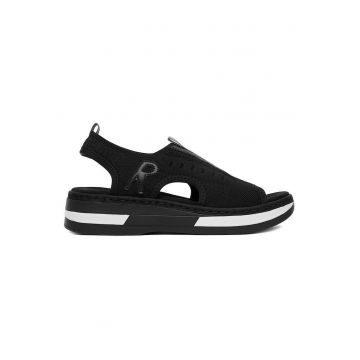 Sandale dama  negru textil