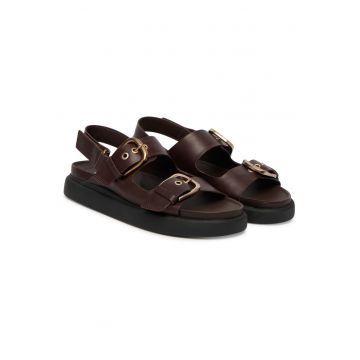 Sandale dama -  piele naturala - maro -