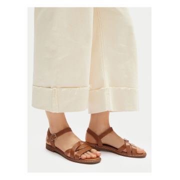 Sandale dama -  piele naturala - maro - 40 EU -