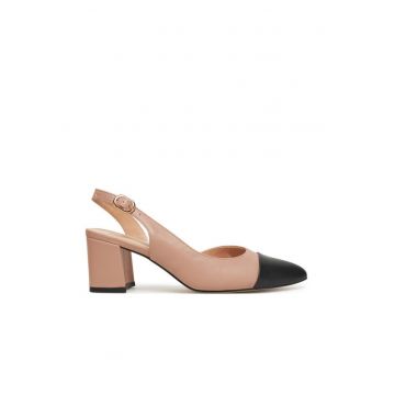 Sandale dama -  RACHELLE - toc - roz - material sintetic