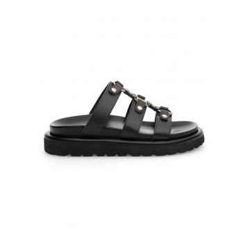 Sandale  din piele naturală pentru femei - Negru