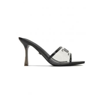 material sintetic - toc stiletto - Negru/Transparent