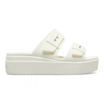 Sandale Crocs Women’s Brooklyn Low Wedge Sandal Alb - Chalk