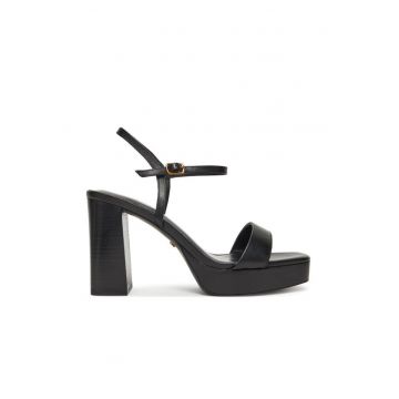 Sandale dama -  ALIA - cu toc - piele naturala - negru