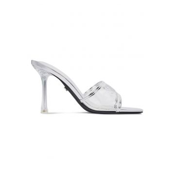 Sandale dama -  avangardiste - argintiu/transparent - material sintetic -