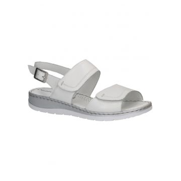 Sandale dama -  casual - cu platforma - alb - piele