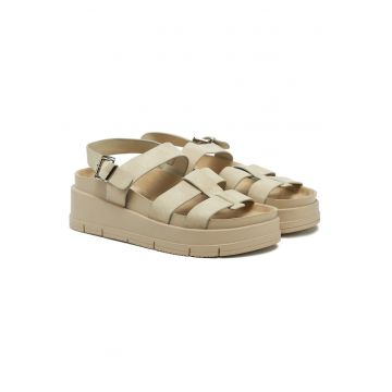 Sandale dama -  design modern - bej - sintetic -